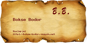 Bokse Bodor névjegykártya